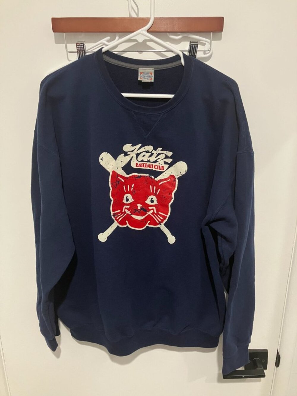 Ebbets Field Flannels Unisex Kansas City Katz 1961 Sweatshirt Navy 2XL USA